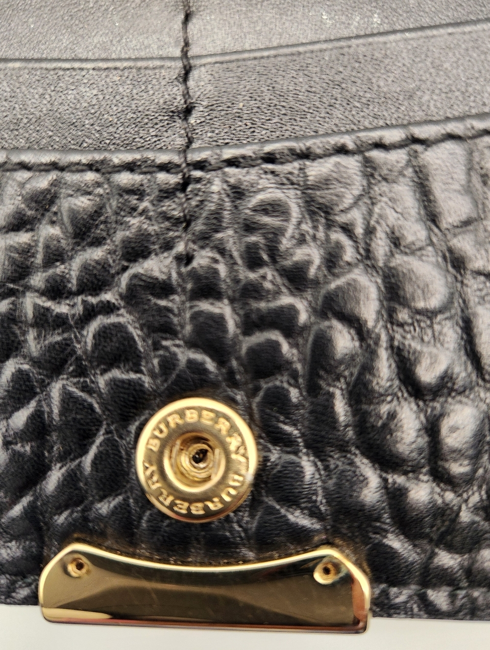 Burberry Embossed Check Leather Wallet - Picture 6 of 15